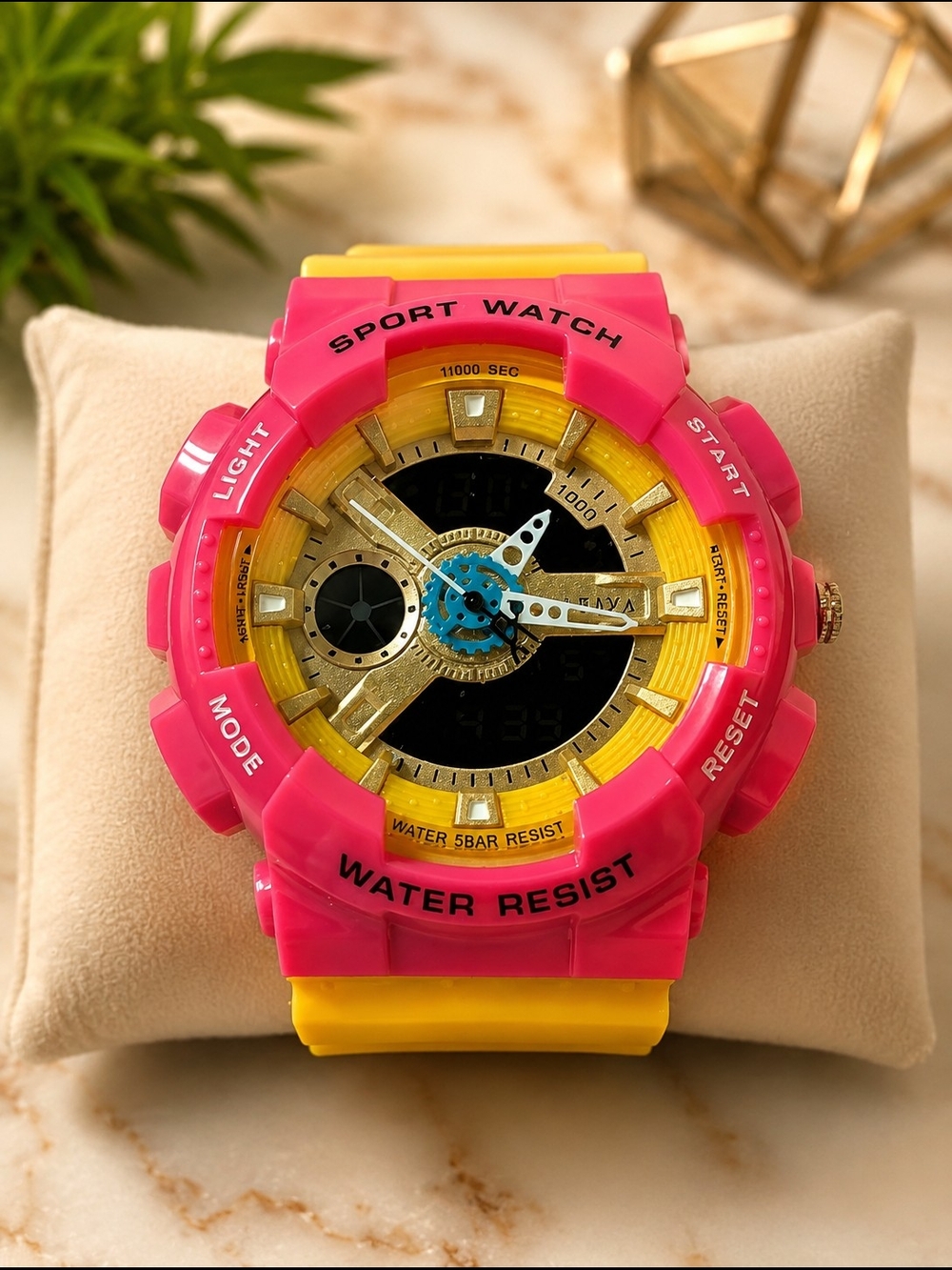 Activa Bold Pink & Yellow Sport Watch